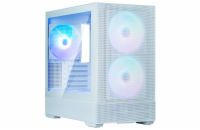 Zalman skříň P30 AIR White / miniT / 3x140mm fan ARGB / USB 3.0 / USB-C / temperované sklo / mesh panel / bílá