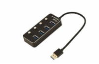 GEMBIRD hub, 4-port USB 3.1 (Gen 1) hub s vypínači