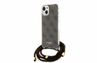 Guess IML 4G Printed Crossbody Popruh Zadní Kryt pro iPhone 15 Brown Získejte Guess IML 4G Printed - prémiový ochranný kryt telefonu s jedinečným motivem Guess a pružnými PU boky.