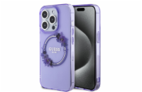 Guess PC/TPU Flowers Ring Glossy Logo MagSafe Zadní Kryt pro iPhone 15 Pro Purple Představujeme Guess PC/TPU Flowers Ring Glossy Logo MagSafe - prémiový kryt, který přináší dokonalou ochranu pro váš 