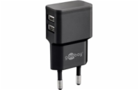 Goobay Napájecí a nabíjecí adaptér 230V na 2x USB, max.2,4A, černý