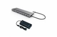Bazar - iTec USB-C Metal Low Profile 4K Triple Display Docking Station + Power Delivery 85 W + charger, z opravy