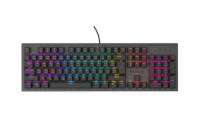 Genesis tichá herní klávesnice THOR 303/RGB/Outemu Peach Silent/Drátová USB/CZ-SK layout/Černá