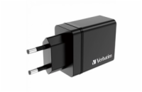 VERBATIM Univerzální adaptér CHR-30EU2, 30W, 1x USB-C, 3x USB černá