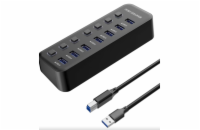 PremiumCord USB 3.2 Superspeed HUB 7-portový s vypínači portů