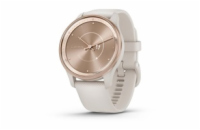 Garmin vivomove Trend, Nerezová luneta Peach Gold, pouzdro Ivory, silikonový