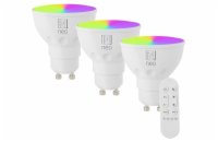 IMMAX NEO LITE SMART sada 3x žárovka LED GU10 6W RGB+CCT, stmívatelná, Beacon, DO, Wi-Fi, TUYA