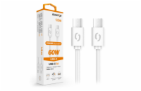 Datový kabel ALIGATOR POWER 65W, USB-C/USB-C 3A 1,5m, bílý