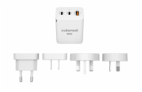 Cubenest Cestovní PD GaN Adaptér 65W S3D1 - (2× USB-C až 65 W, 1× USB-A až 60 W),  přepěťová a podpěťová ochrana