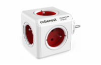 Cubenest Powercube Original,  5× zásuvka, bílá/červená, dětská pojistka, uzemnění, max. 16A/250V~3680W/50-60Hz