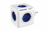 Cubenest Powercube Original,  5× zásuvka, bílá/modrá, dětská pojistka, uzemnění, max. 16A/250V~3680W/50-60Hz