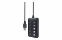 GEMBIRD 10-port USB 2.0 HUB black