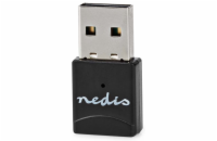 NEDIS Wi-Fi dongle/ AC600/ 2.4/5 GHz (Dual Band)/ USB 2.0/ celková rychlost 600 Mbps/ OS verze: Windows 8/10/11/ černý