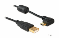 Delock kabel USB 2.0 A samec >  microUSB samec, pravoúhlý 90°, 1m (8314