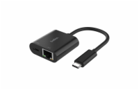 Belkin USB-C adaptér s Gigabit Ethernetem RJ45 + 100W napájení, černá