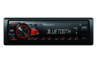 Pioneer MVH-230 autorádio s USB a Bluetooth s integrovaným mikrofonem červené