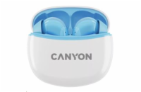 CANYON TWS-5 BT sluchátka s mikrofonem, BT V5.3 JL 6983D4, pouzdro 500mAh+40mAh až 38h, modrá