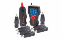 LAN Cable Tester TLCD88 s LCD, koax, Cat3/Cat5E/Cat6, UTP/STP, USB, PoE, ping, sonda, 8x protismyčka