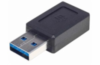 Manhattan USB adaptér, USB 3.1 Gen 2, USB-A Male na USB-C Female, 10 Gbps, černá