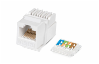 XtendLan Keystone jack RJ45, CAT5e, UTP, zaklapávací, bílý, instalace bez nástrojů