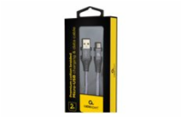 GEMBIRD CC-USB2B-AMmBM-2M-WB2 Premium cotton braided Micro-USB charging and data cable 2m grey/white