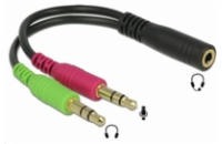 PREMIUMCORD Adaptér 4pólový jack3,5mm pro sluchátka a mikrofon, 30cm