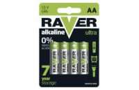 Baterie AA (R6) alkalická RAVER  4ks