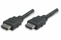 MANHATTAN kabel HDMI s Ethernetem, stíněný, 1m, Black