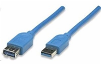 MANHATTAN Kabel USB 3.0 A-A prodlužovací 1m, modrý