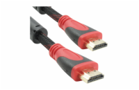 DeTech Pletený propojovací HDMI - HDMI - 3m HQ Kvalitní pletený propojovací kabel HDMI do HDMI o délce 3 metry