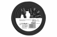 Venkovní prodlužovací kabel 25m / 2 zásuvky / černý / guma / 230 V / 1,5mm2