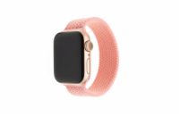 Elastický nylonový řemínek FIXED Nylon Strap pro Apple Watch 42/44/45mm, velikost S, růžový