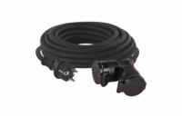 Venkovní prodlužovací kabel 10m / 2 zásuvky / černý / guma / 230 V / 1,5mm2