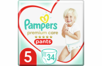 Pampers Plenkové Kalhotky Premium Care Velikost 5, 34 Kusů, 12kg-17kg