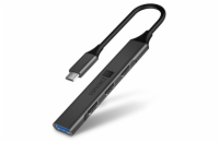 Connect IT USB-C hub, (1xUSB-A 3.0, 3xUSB-A 2.0), externí, antracitový