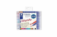 STAEDTLER Kaligrafické popisovače "Calligraph Duo", sada, 12 barev, 2,0/3,5 mm, oboustranné