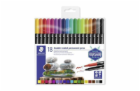 STAEDTLER Permanentní popisovače "Twin-tip", 18 barev, 0,4/2,0 mm, oboustranné 3187 TB18