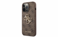 Guess PU 4G Metal Logo Zadní Kryt pro iPhone 13 Pro Max Brown