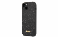 Guess PC/TPU Glitter Flakes Metal Logo Zadní Kryt pro iPhone 14 Black