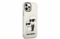 Karl Lagerfeld IML Glitter Karl and Choupette NFT Zadní Kryt pro iPhone 12/12 Pro Transparent