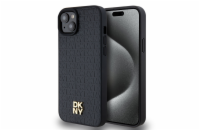 DKNY PU Leather Repeat Pattern Stack Logo Magsafe Zadní Kryt pro iPhone 13 Black