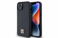 DKNY PU Leather Repeat Pattern Stack Logo Magsafe Zadní Kryt pro iPhone 14 Black