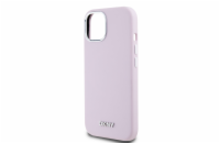 DKNY Liquid Silicone Silver Metal Logo Magsafe Zadní Kryt pro iPhone 15 Pink