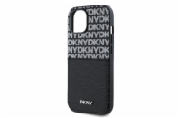 DKNY PU Leather Repeat Pattern Card Pocket Zadní Kryt pro iPhone 15 Black