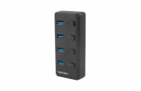 Natec Mantis 2 aktivní rozbočovač s funkcí nabíjení 4x USB 3.0 HUB, černý