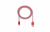 CUBE1 nylon datový kabel USB > microUSB, 2m, Red