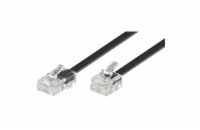 PremiumCord Kabel telefonní rovný 8P4C plug - 6P4C plug 3m - černý