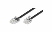 PremiumCord Kabel telefonní rovný 8P4C plug - 6P4C plug 6m - černý