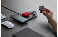 Epico Wireless Charging Base 3in1 černá PU kůže- space grey základna