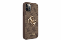 Guess PU 4G Metal Logo Zadní Kryt pro iPhone 12/12 Pro Brown